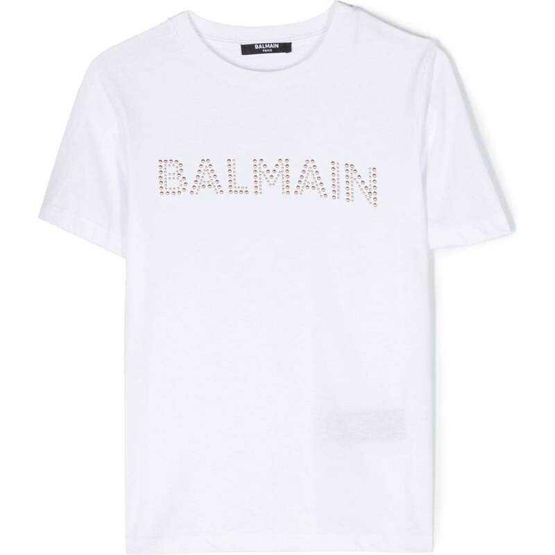 BALMAIN KIDS T-shirt bambina logo borchie