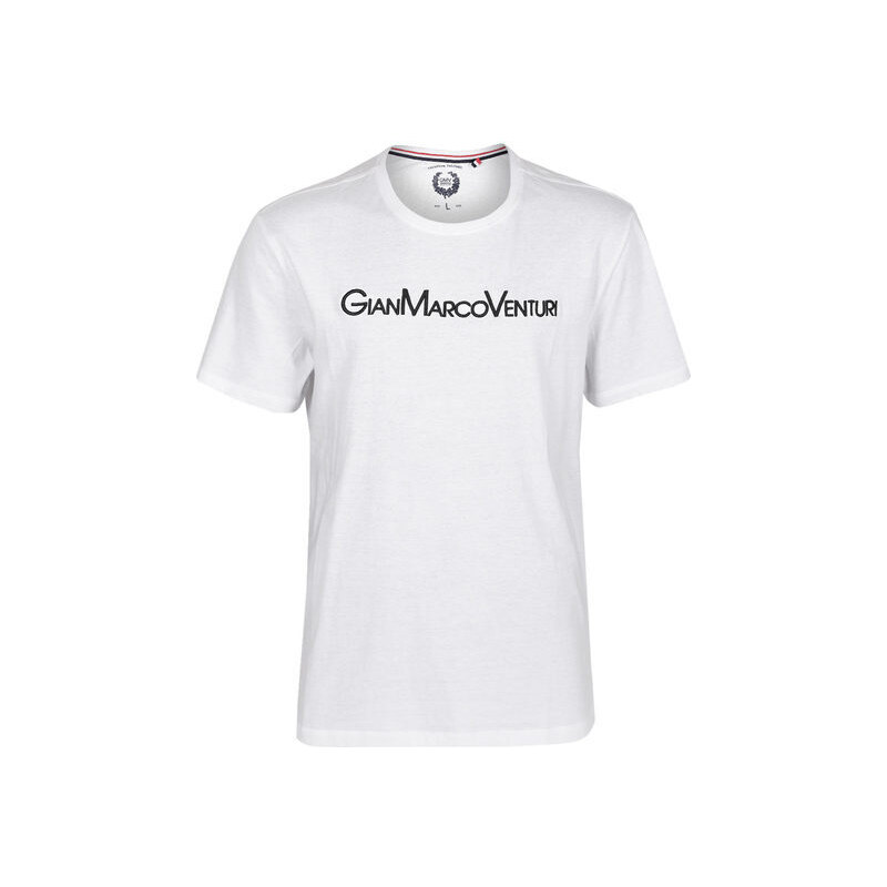 Gian Marco Venturi T-shirt Manica Corta Uomo Con Scrita Bianco Taglia Xl