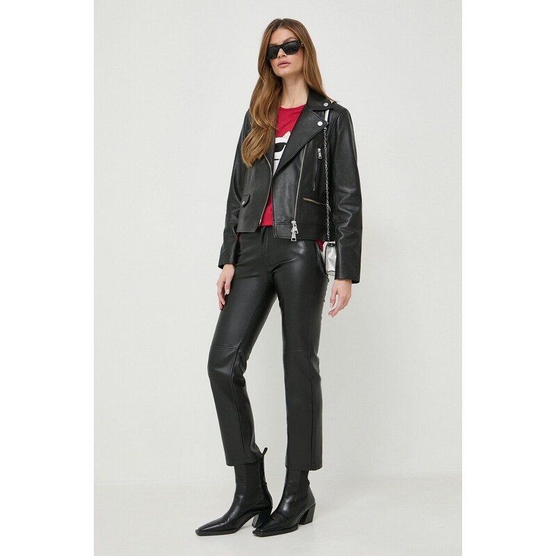 Karl Lagerfeld giacca da motociclista donna colore nero