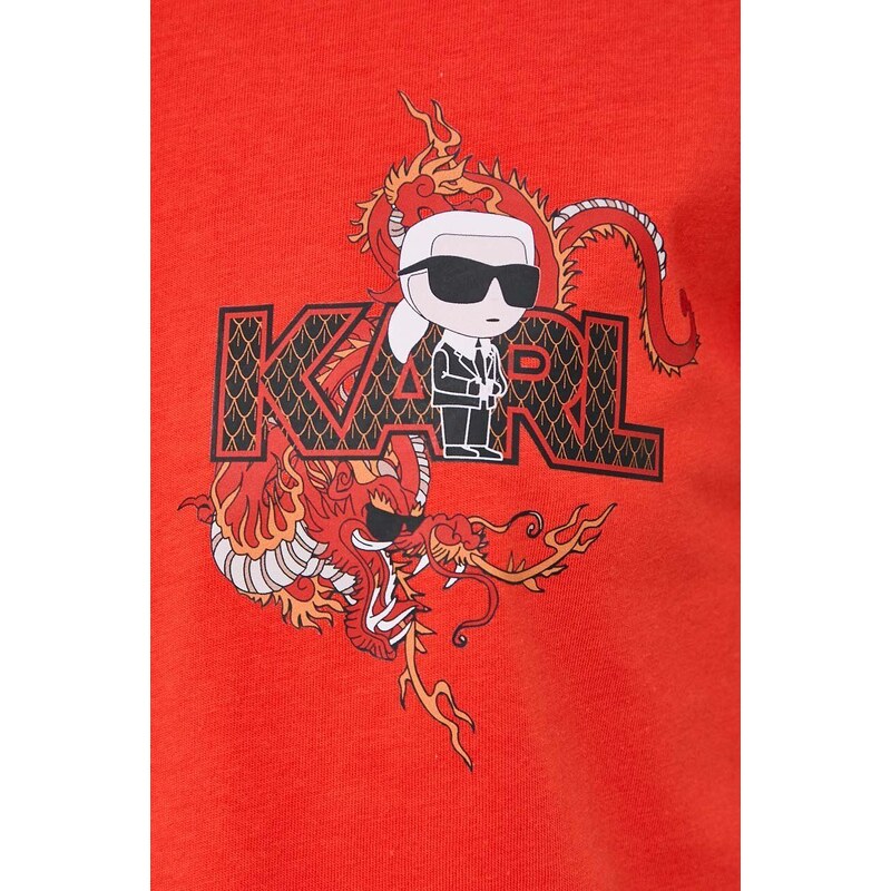 Karl Lagerfeld t-shirt in cotone donna colore arancione