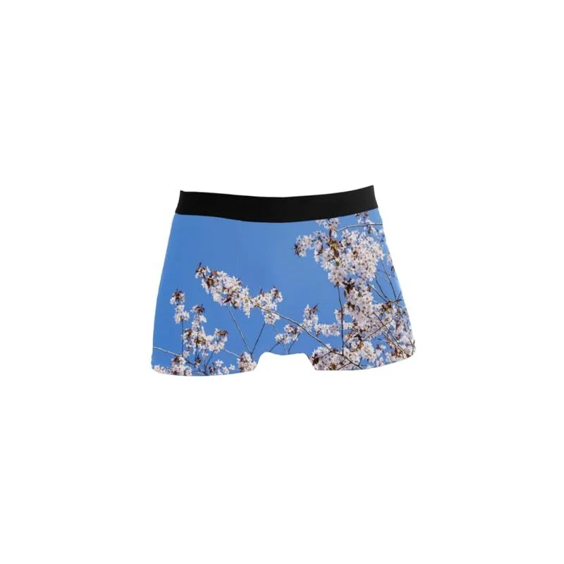 YKJJFVZ Boxer da uomo con stampa di fiori di ciliegio giapponesi