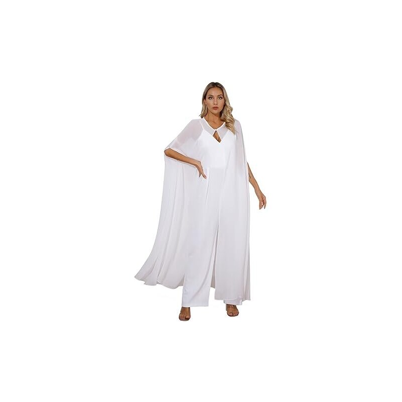 Sinleey Mantello da sposa lungo da donna in chiffon con un bottone scialli velati per abito