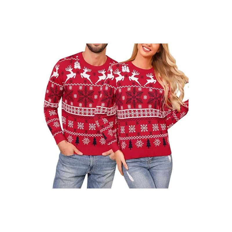Irdcomps Maglione Natalizio Uomo Maglia di Natale Coppia con