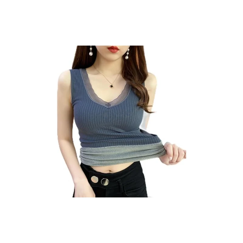 Canottiera Termica Donna Senza Maniche - Bustier Modellante Invernale Caldo - Maglietta Intima A Vita Alta