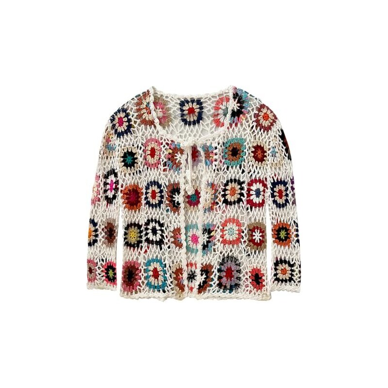Cardigan Donna All’uncinetto – Apertura Frontale, Manica Lunga, Oversize, Taglie Forti 8-22 UK - 2