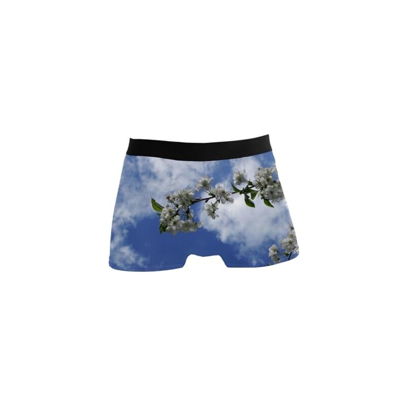 Boxer da uomo, traspiranti, elasticizzati, con stampa a fiori di