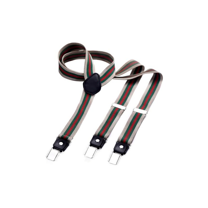 Mars Suspenders Bretelle Uomo Stile Y – Finta Pelle, Clip E Bottoni – Made In USA