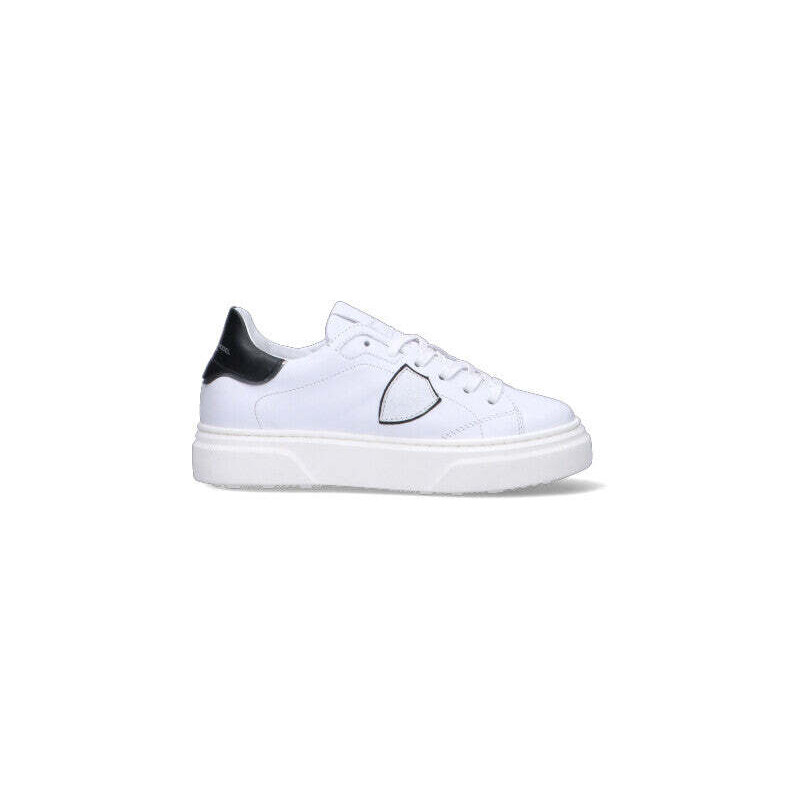 PHILIPPE MODEL Sneaker bimbo bianca/nera in pelle SNEAKERS