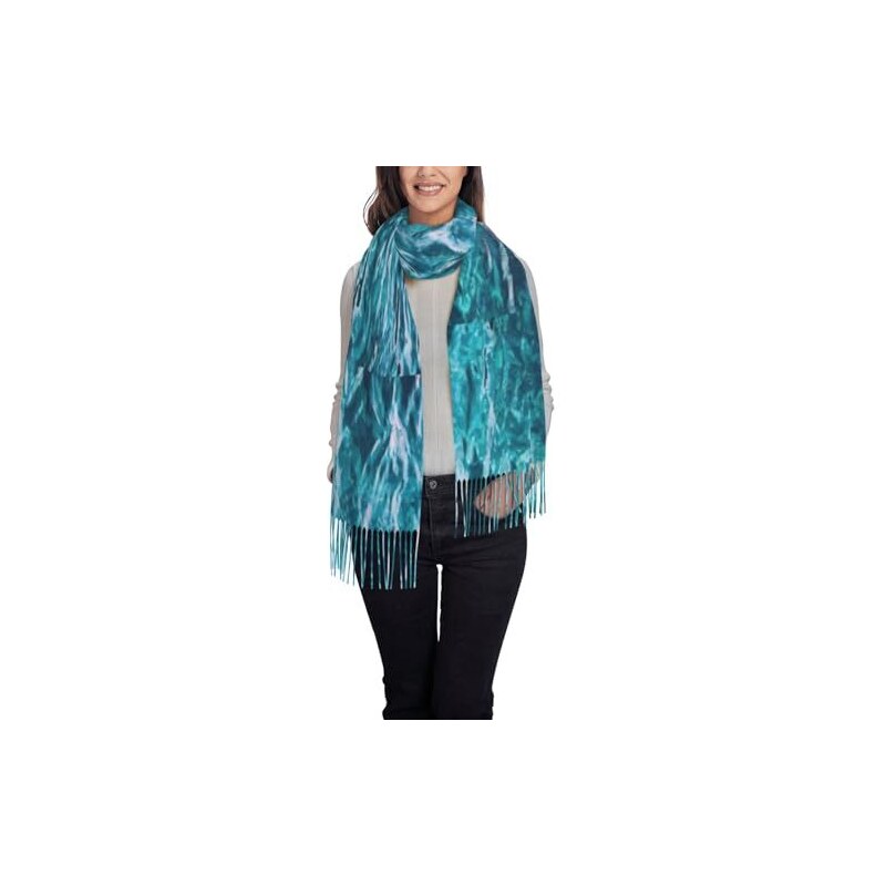 Sciarpa Lunga Con Bandiera Americana – Frange, 196x68 Cm, Unisex, Reversibile, In Morbido Tessuto Per Tutte Le Stagioni