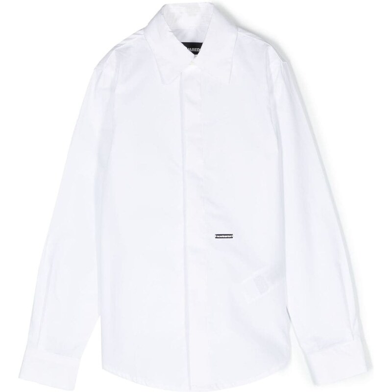 DSQUARED KIDS Camicia bianca basic con mini logo vita bambin