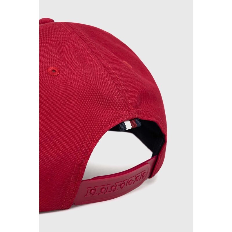 Tommy Hilfiger berretto da baseball colore rosso con applicazione