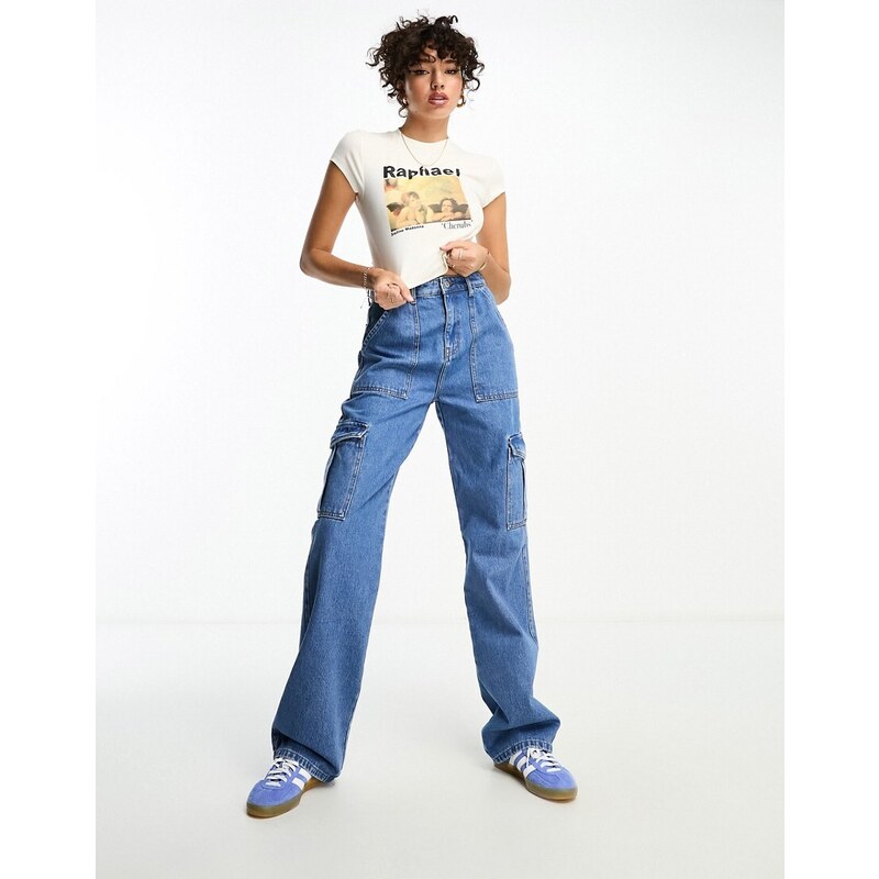 Jeans cargo da donna Baggy a vita alta Y2K: pantaloni cargo da donna con gamba dritta, pantaloni lunghi Y2K, pantaloni indiani, stile vintage, 90 pezzi Hip Hop Streetwear, grigio scuro, XL