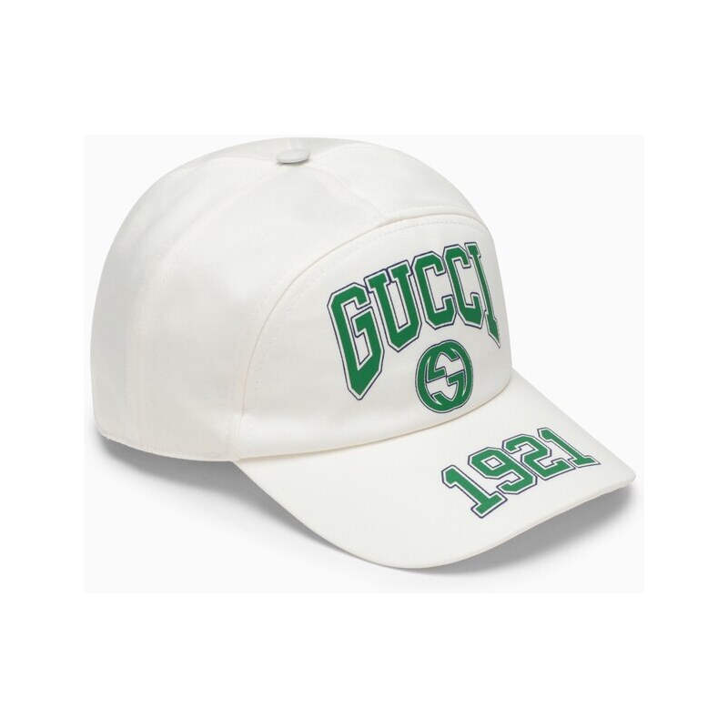 GUCCI Cappello da baseball bianco con logo