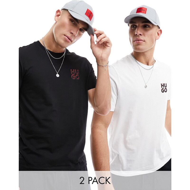 Hugo Red HUGO - Dimento - Confezione da 2 T-shirt nere e bianche-Multicolore