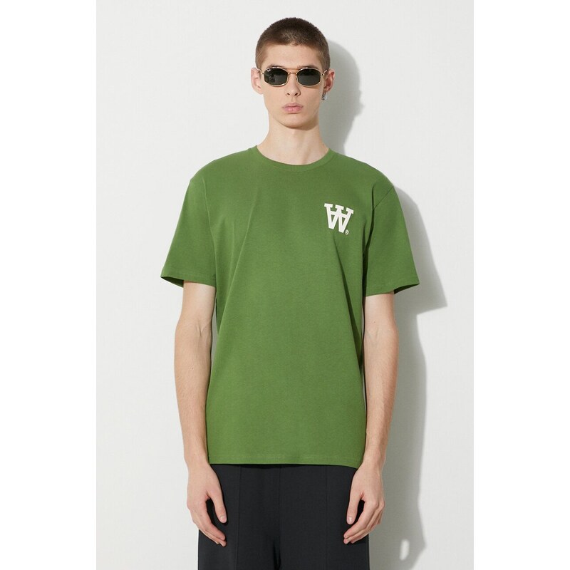Wood Wood t-shirt in cotone Ace AA Logo uomo colore verde 10285709.2222