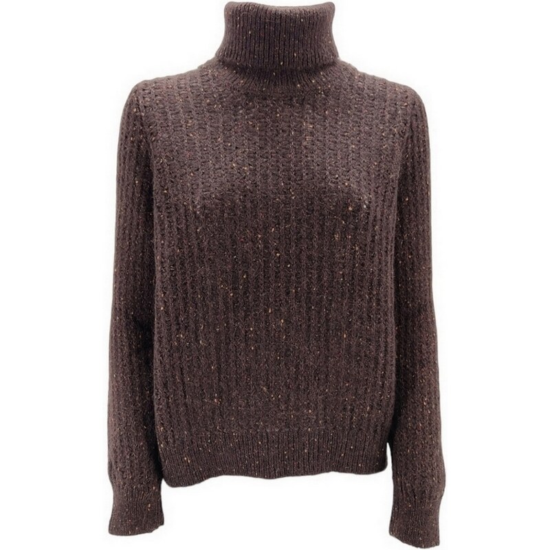 LA FILERIA Maglia dolcevita donna marrone in lana - Stileo.it