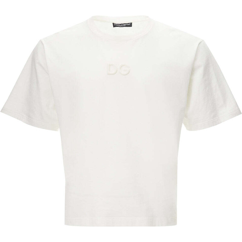 T-Shirt con Logo Tono su Tono Dolce & Gabbana M Bianco 2000000008912