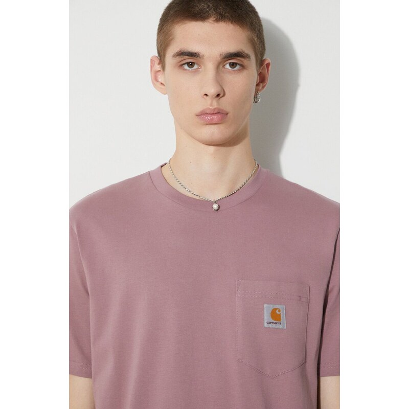 Carhartt WIP t-shirt in cotone S/S Pocket T-Shirt uomo colore rosa I030434.1XFXX