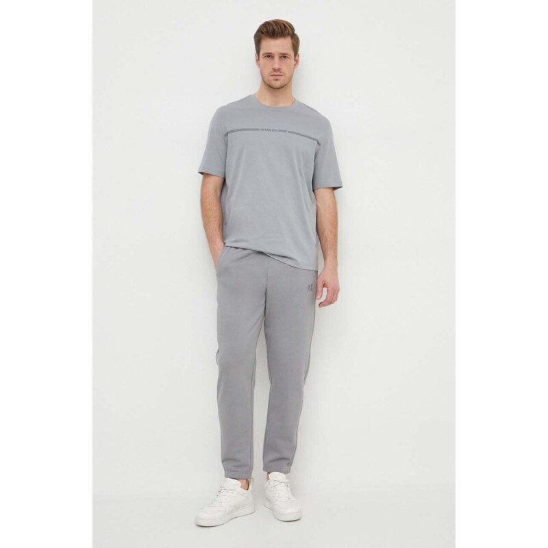 Armani Exchange pantaloni da jogging in cotone colore grigio