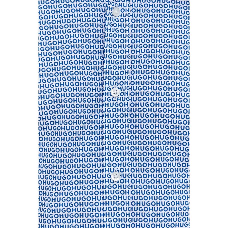 HUGO camicia in cotone uomo colore blu
