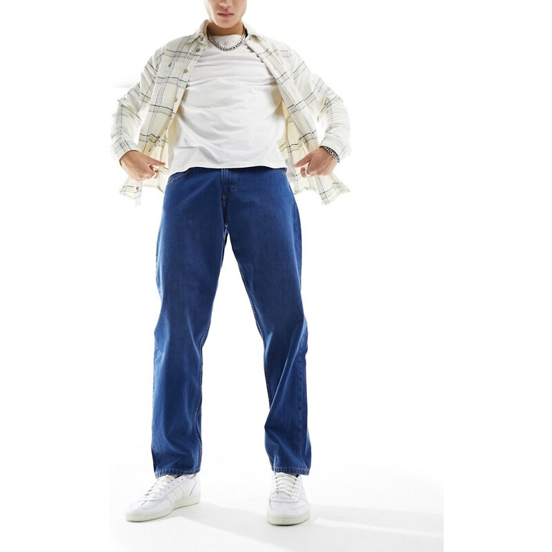 Lee - Oscar - Jeans comodi affusolati stile anni '90 lavaggio medio-Blu