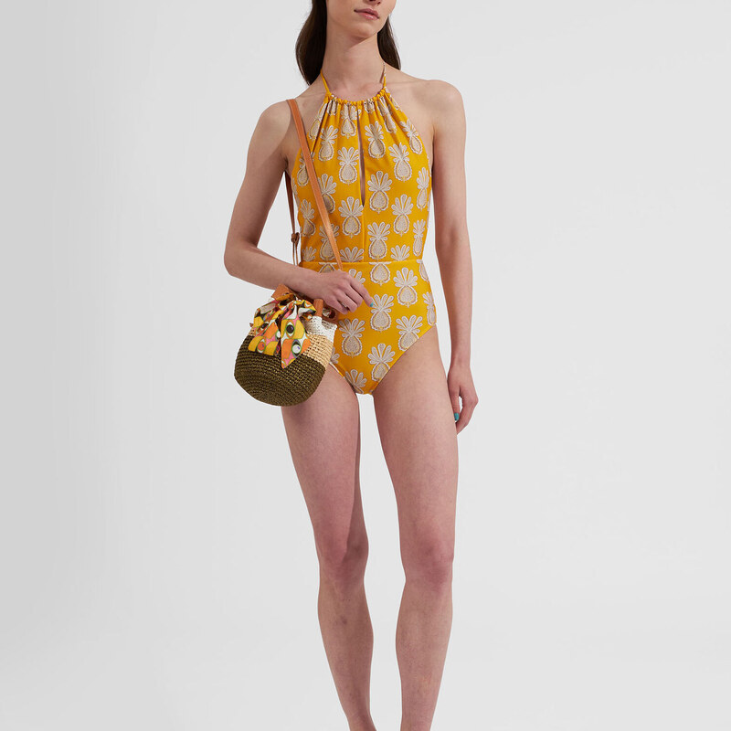 La DoubleJ Swimwear gend - Esther Swimsuit Pineapple Sunflower M 80% Polyamide 20% Elastane