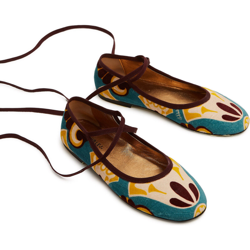 La DoubleJ Shoes gend - Winter Ballerina Flats Dendera Light Blue 36 100% Cotton