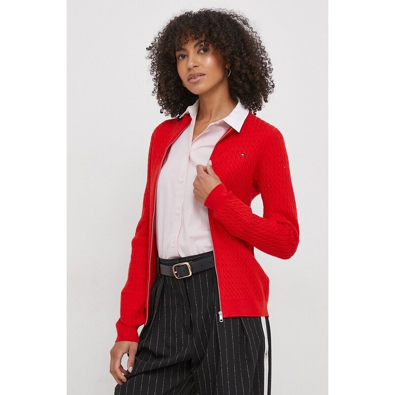 Tommy Hilfiger cardigan donna colore rosso