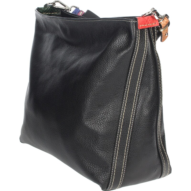 Borsa A Tracolla Uomo In Pelle Bovina Primo Fiore - Modello IT470, Nero, Compatta Ed Elegante
