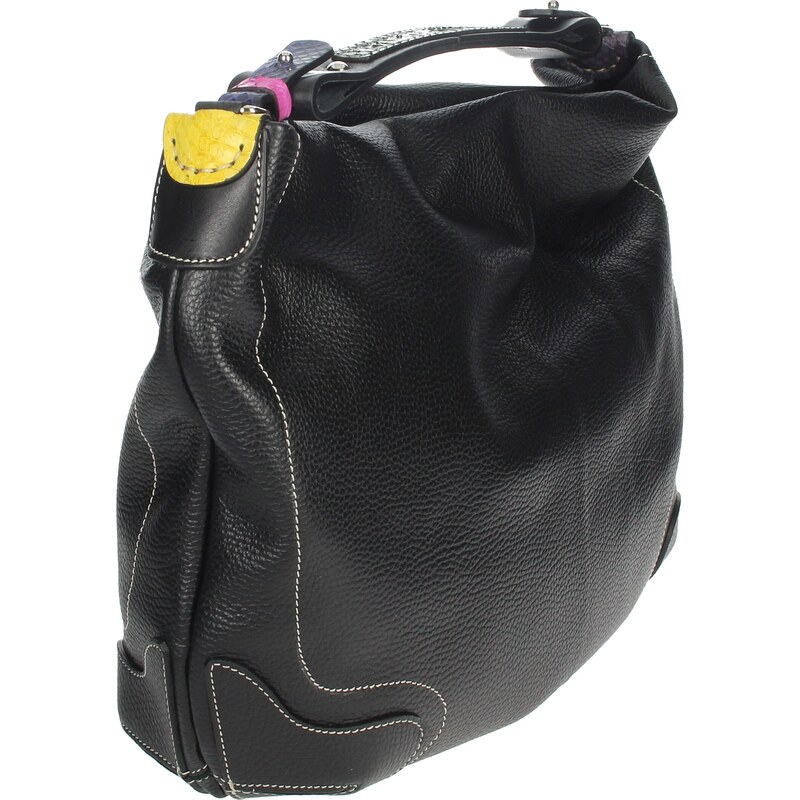Borsa A Tracolla Donna A Mezzaluna In Pelle Vegana Morbida, Pochette Hobo Con Cinghia Regolabile, Nero - 3