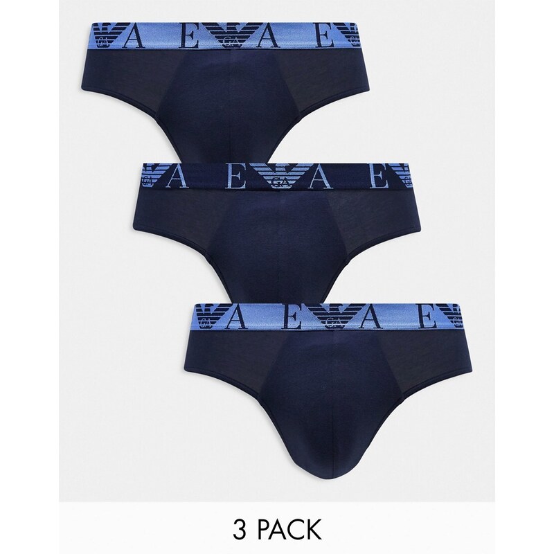 Emporio Armani - Bodywear - Confezione da 3 slip blu navy