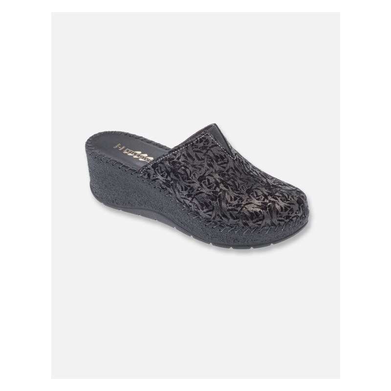 Sabot Damita Donna In Pelle - Stampa Cervo Moro, Ciabatte Flat Comode - Made In Italy - Foto 7