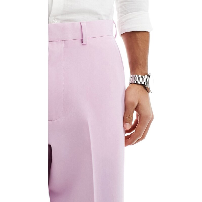 ASOS DESIGN - Pantaloni eleganti ampi rosa