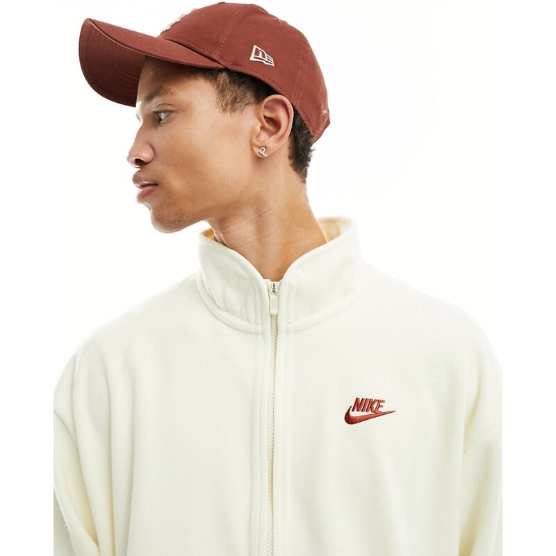 Nike - Club - Giacca beige in pile con zip-Neutro