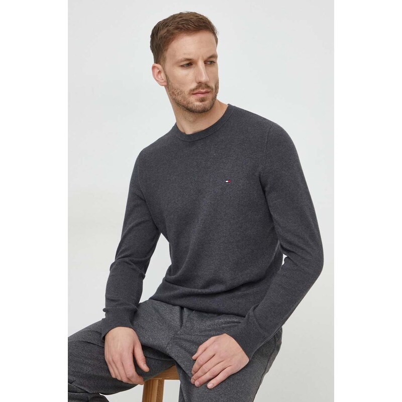 Tommy Hilfiger maglione in cotone colore grigio