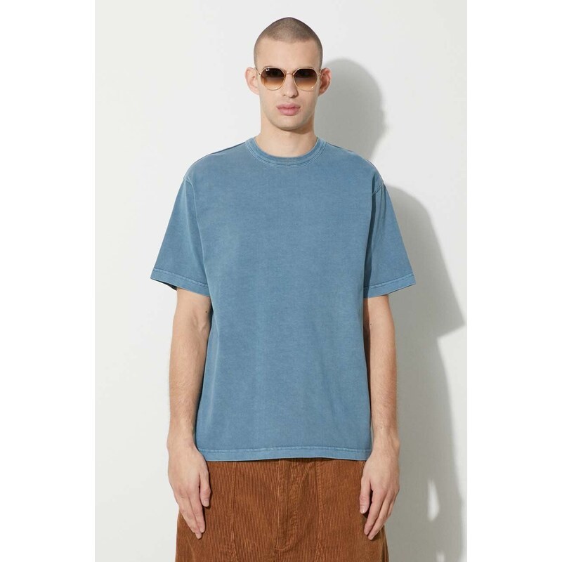 Carhartt WIP t-shirt in cotone S/S Taos T-Shirt uomo colore blu I032847.1Y1GD