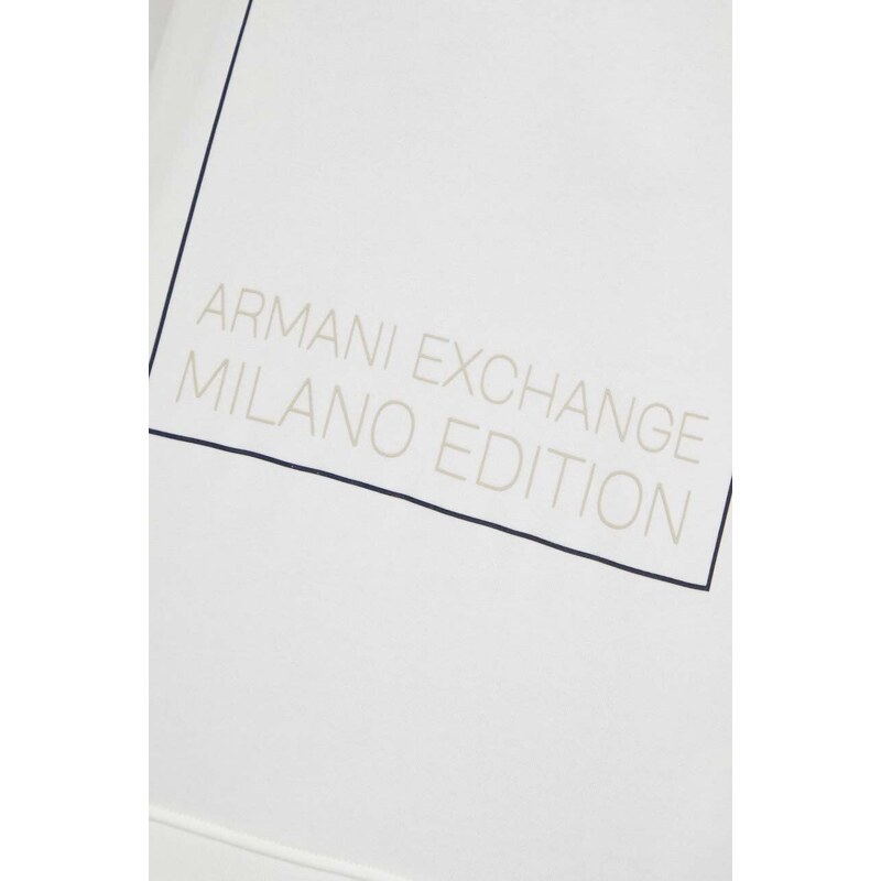 Armani Exchange felpa in cotone uomo colore bianco