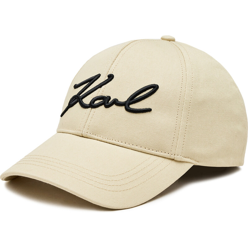 Karl Lagerfeld Berretto Con Logo Essenziale Per Donna – Colore Desert Taupe, Cotone, Stile Streetwear