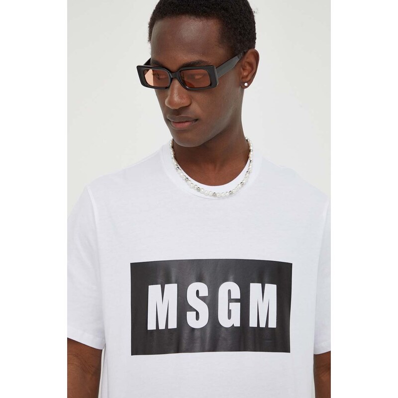 MSGM t-shirt in cotone uomo colore bianco