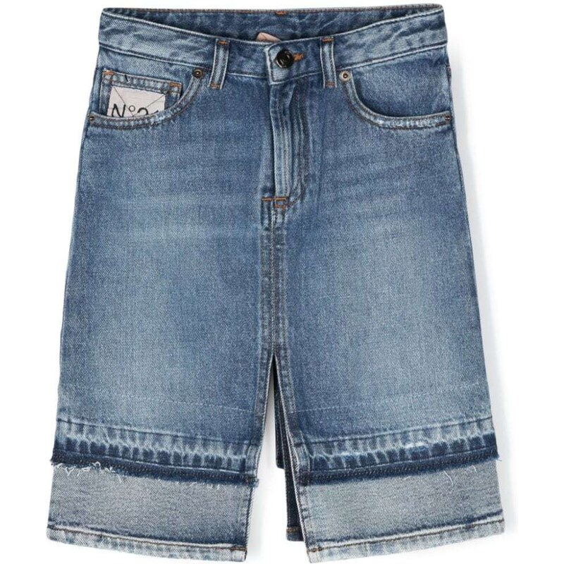 N21 KIDS Gonna blu jeans effetto pantaloncino