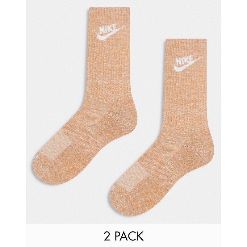 Nike Training - Everyday Cushioned Plus - Confezione da 2 paia di calzini imbottiti arancioni-Arancione