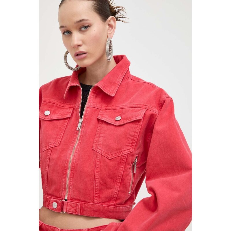Moschino Jeans giacca di jeans donna colore rosso