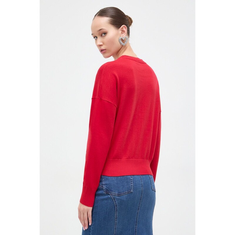 Moschino Jeans maglione in cotone colore rosso