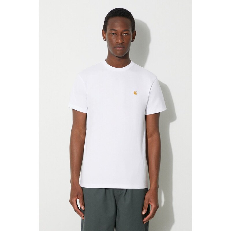 Carhartt WIP t-shirt in cotone S/S Chase T-Shirt uomo colore bianco I026391.00RXX