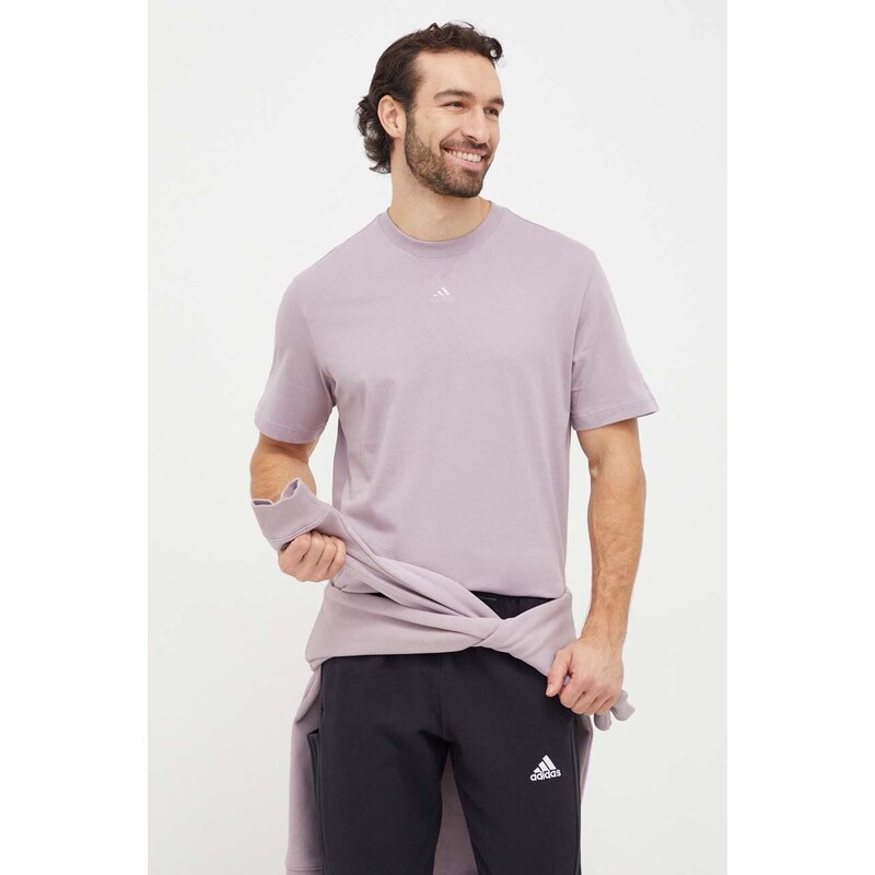 adidas t-shirt in cotone uomo colore violetto IR9116