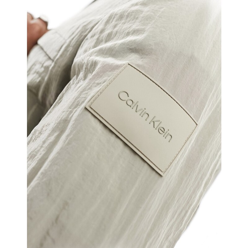 Calvin Klein - 2.0 - Camicia giacca stropicciata color crema-Bianco