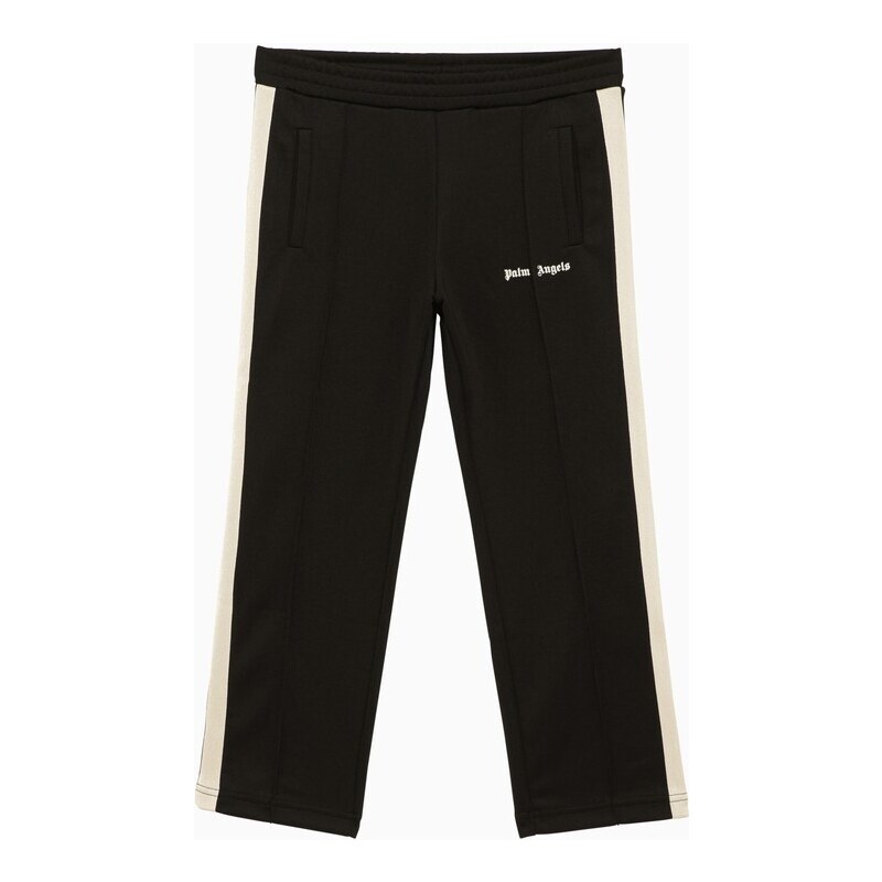 Palm Angels Pantalone jogging nero e bianco con logo
