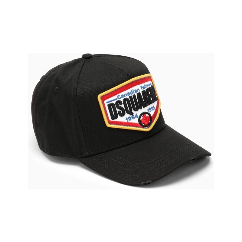 Dsquared2 Cappello con visiera nero con patch logo