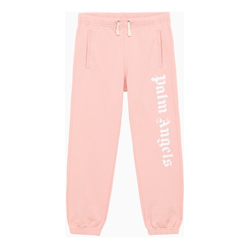 Palm Angels Pantalone jogging rosa con logo