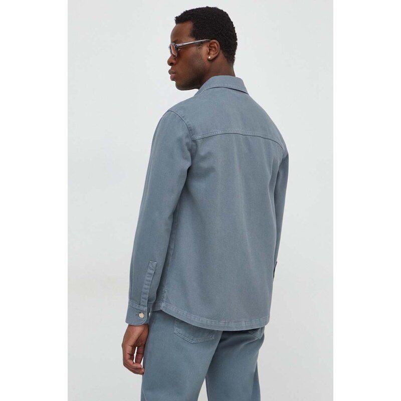 United Colors of Benetton camicia di jeans uomo colore grigio